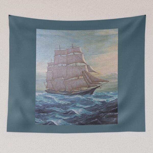 Item preview, clipper ship sailing original art designed and sold by MCanderart.