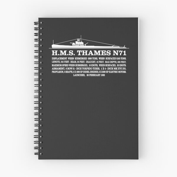 Item preview, H.M.S. Thames N71 British WW2 Submarine Infographic designed and sold by MilitaryMart.