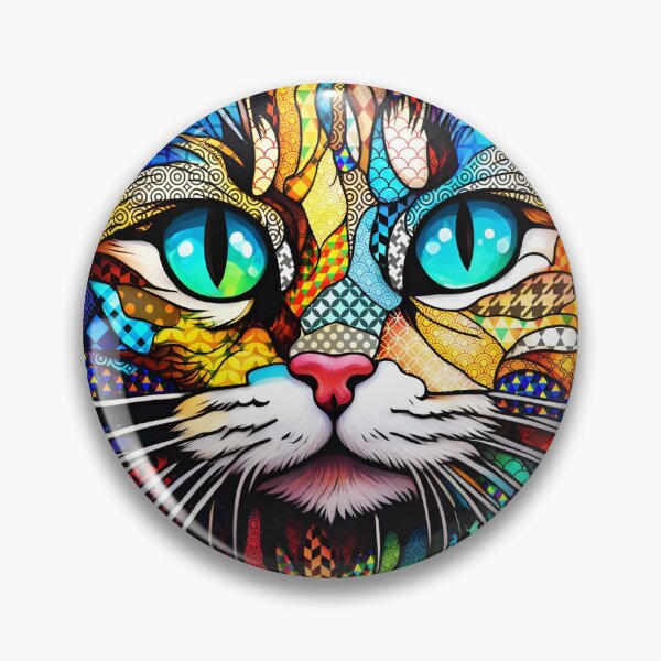 Item preview, Multicolor Cat 710 Stained Glass Mosaic designed and sold by artbylucie.