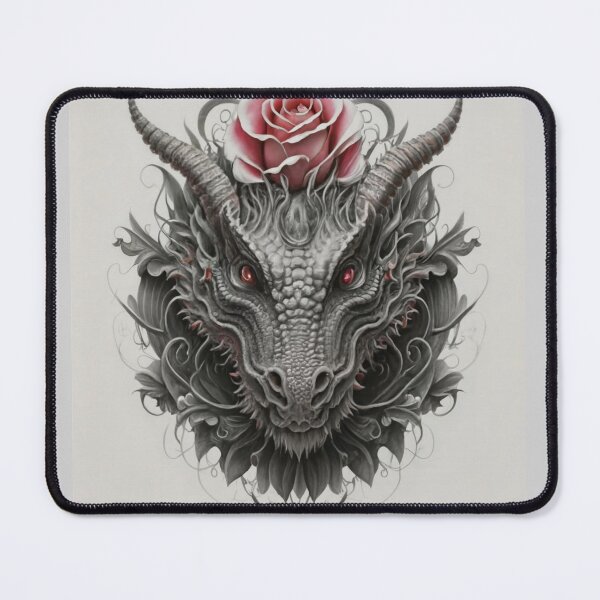 Item preview, gray dragon with a rose designed and sold by MazoreDisign.