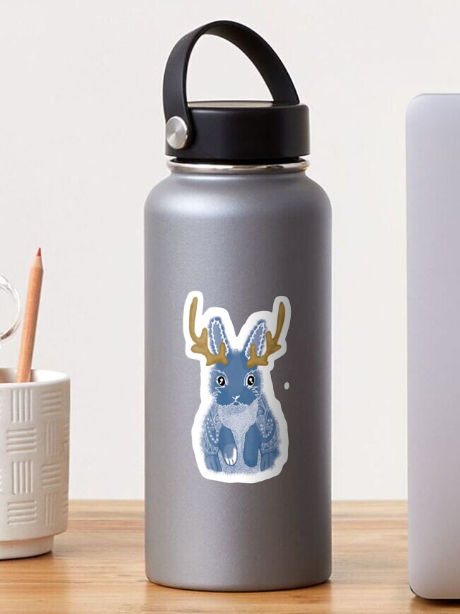 Thumbnail 1 of 3, Sticker, Jackalope Spirit Animal designed and sold by tinaschofield.