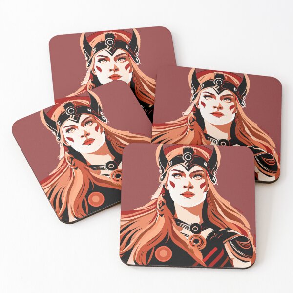 Item preview, Viking Woman Warrior's Portrait,Portrait of Medieval Woman Warrior designed and sold by AgarutanPrint.