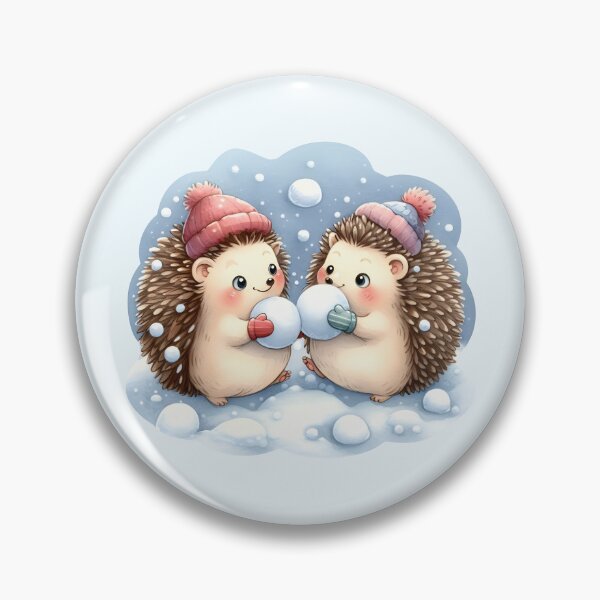 Item preview, Two Winter Hedgehogs With Snowballs designed and sold by PixelsNonstop.
