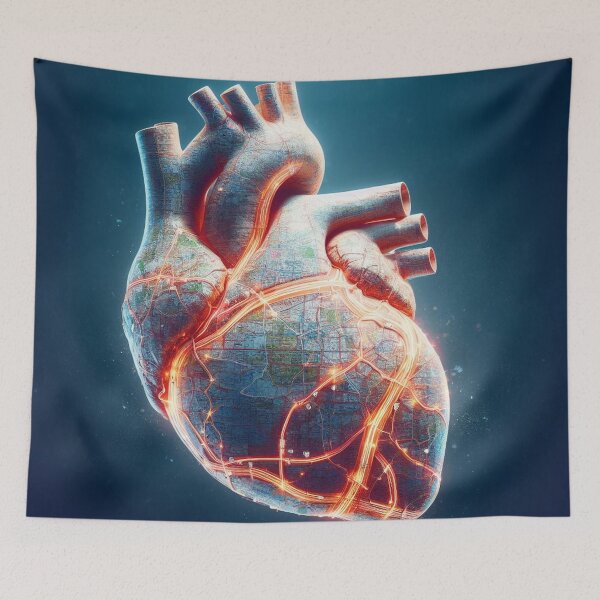 Item preview, Anatomical Heart Road Map designed and sold by Solarskymedia.