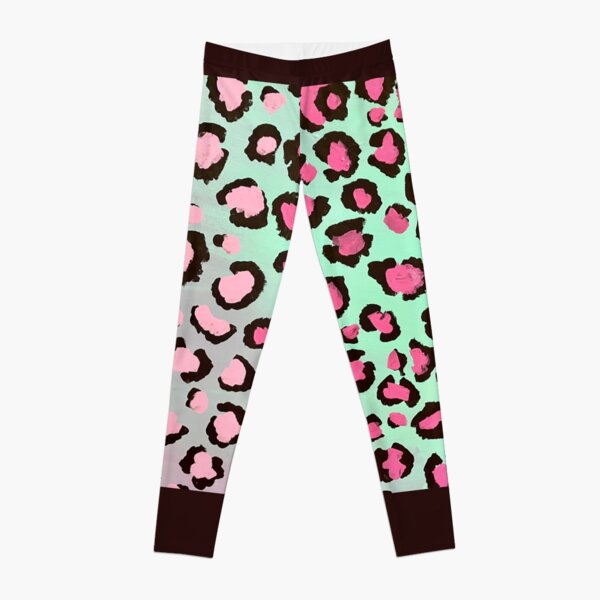 Pink and Blue leopard leggings