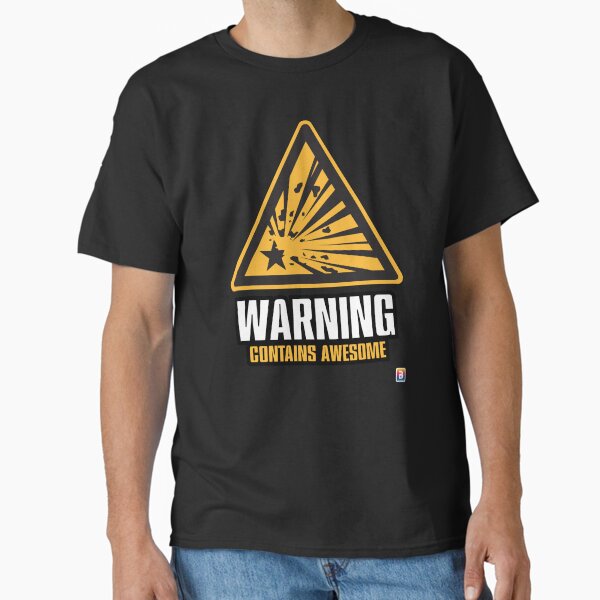 Warning, Contains Awesome - Battle Bling Classic T-Shirt