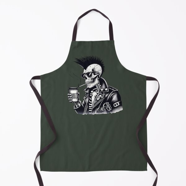 Item preview, Punk Rocker Skeleton Drinking Coffee designed and sold by CreepyCornerArt.