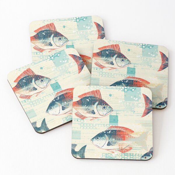 Item preview, Underwater tiled fish pattern designed and sold by Yogimeister.