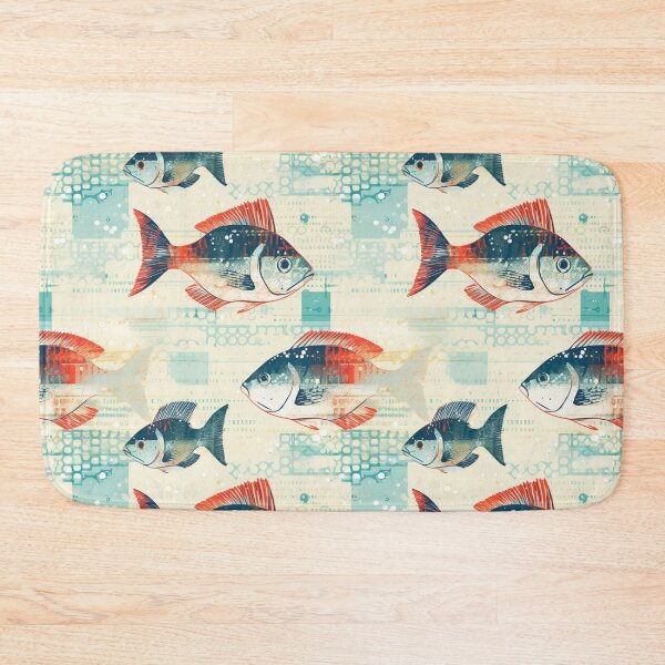 Item preview, Underwater tiled fish pattern designed and sold by Yogimeister.