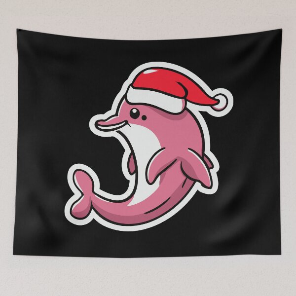 Item preview, river pink dolphin christmas designed and sold by The  Knick Knack Nook.