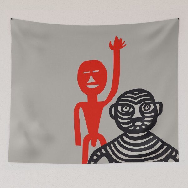 Item preview, Tiger Man and Red Man, 1965 Vintage Graphic  designed and sold by blackink-design.