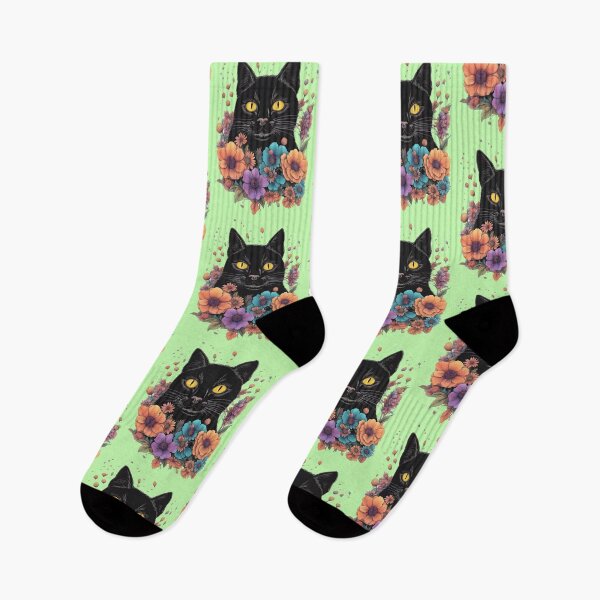 Artikelvorschau, Schwarze Katze mit Pflanzen und Blumen, Katzen und floraler surrealer Illustration entworfen und verkauft von Catophile.