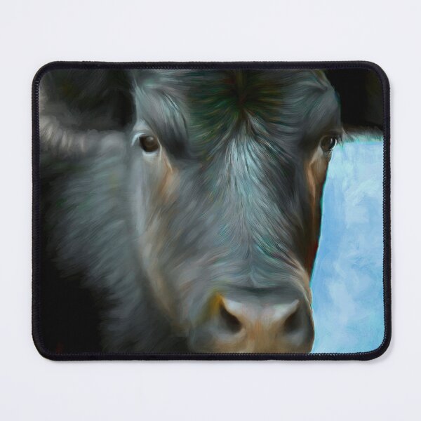 Item preview, Black Cow On Blue animal art cows designed and sold by art64.