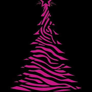 Artwork thumbnail, Zebra Pink Christmas Tree Design by hidden-design