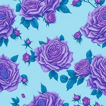 Artwork thumbnail, Purple Roses Pattern by TondoMeander