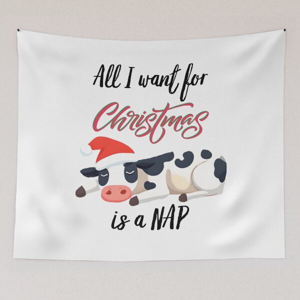 Item preview, All I want for Christmas is a NAP – Cow designed and sold by smart-donkey.