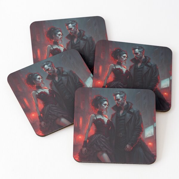Item preview, Vampire couple in a cyberpunk style designed and sold by GothicRubette.