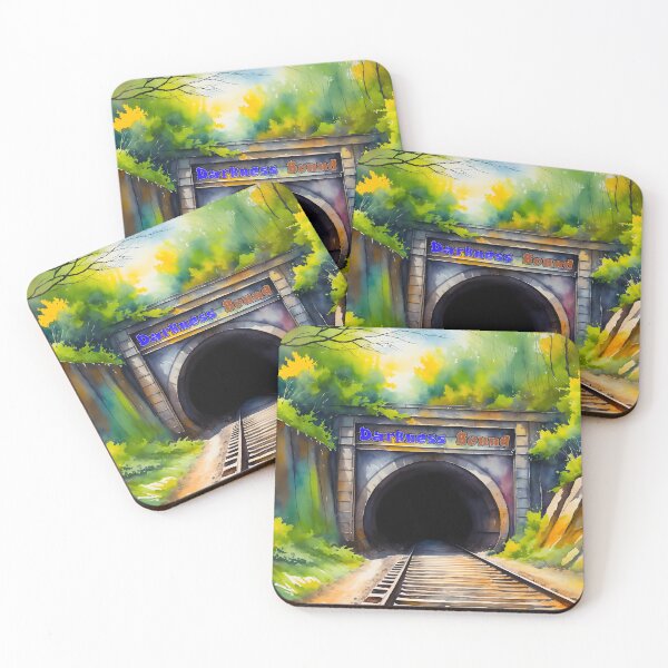 Item preview, Darkness Bound - Train Tunnel Entrance - Liminal Digital Watercolour designed and sold by liminal-concept.
