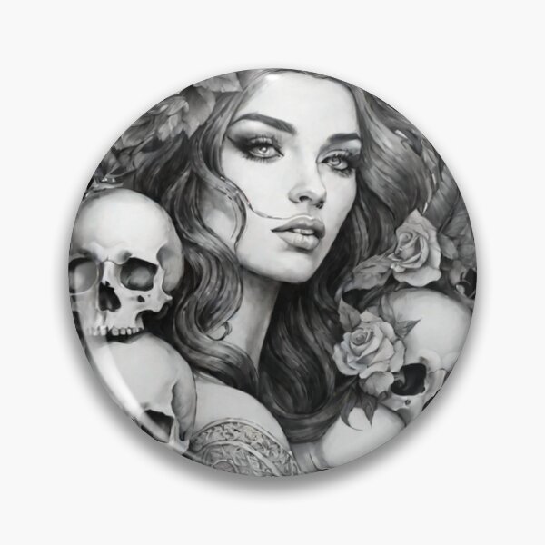 Item preview, tattoo sketch syren ancient bow pile of skulls designed and sold by aipaint.