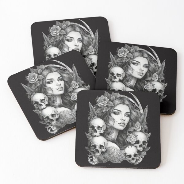 Item preview, tattoo sketch syren ancient bow pile of skulls designed and sold by aipaint.