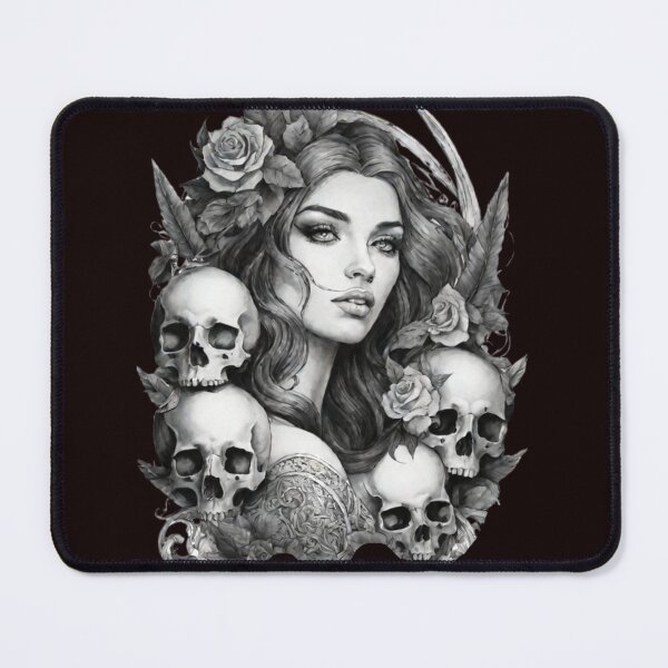 Item preview, tattoo sketch syren ancient bow pile of skulls designed and sold by aipaint.