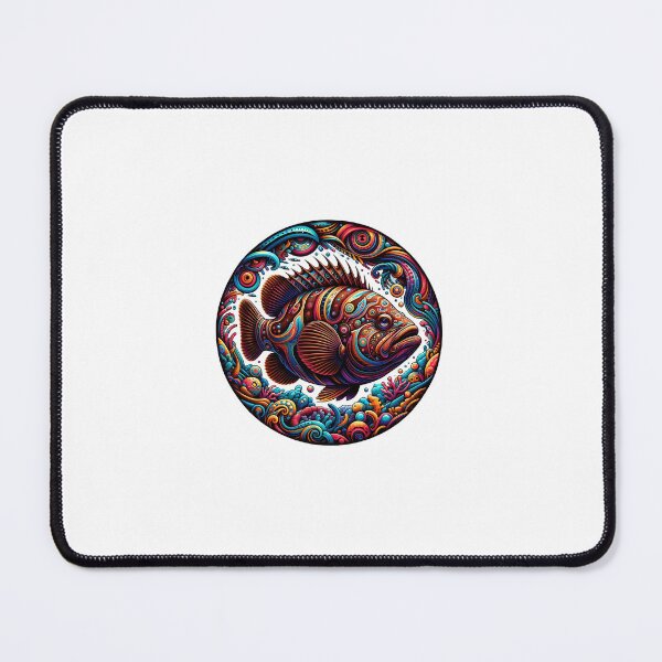 Item preview, Madeira's Mind-Bending Mero: A Psychedelic Fish Odyssey designed and sold by MadeiraIsland Mystic.