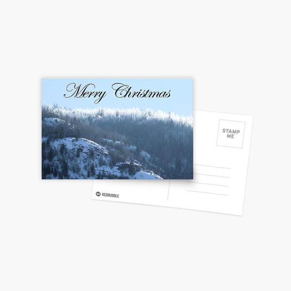 Frosted Trees 1: Merry Christmas Postcard