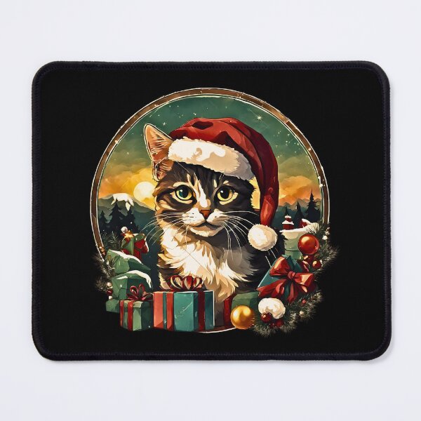 Item preview, Cute kitten in Santa's hat for Christmas designed and sold by Aquillashop.