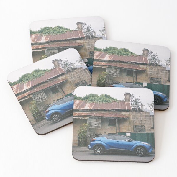 Item preview, Timeless Sydney Charm: Modern Blue Car and Historic Sandstone House designed and sold by HFGjewels.