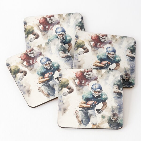 Item preview, American Football watercolor pattern designed and sold by Sp3ctrumOfColor.