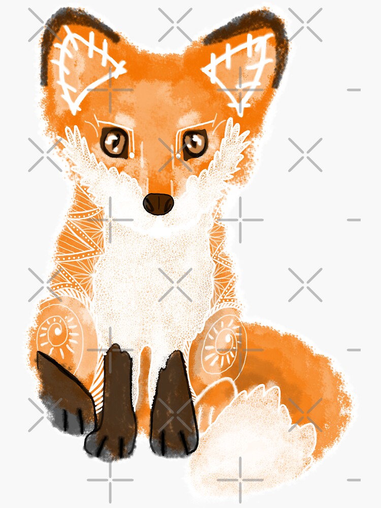 Thumbnail 3 of 3, Sticker, Foxy Spirit Animal designed and sold by tinaschofield.