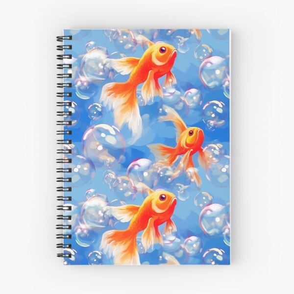 Item preview, Goldfish and bubbles underwater pattern designed and sold by LorrieBee.