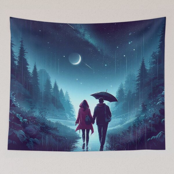 Item preview, Couple walking under a starry night designed and sold by Nanu82.