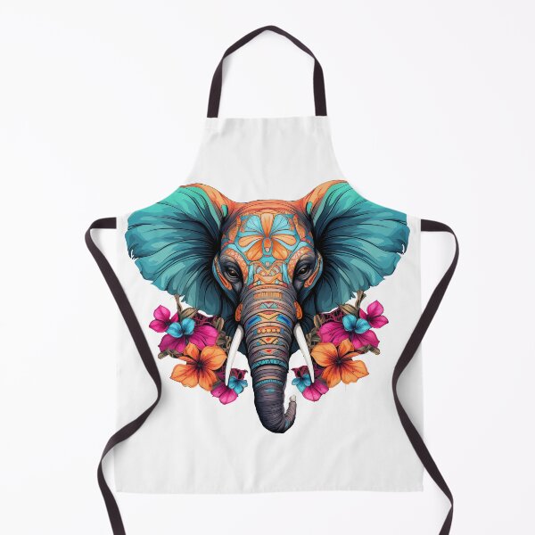 Item preview, Psychedelic Space Elephant With Flowers designed and sold by lostsheep007.