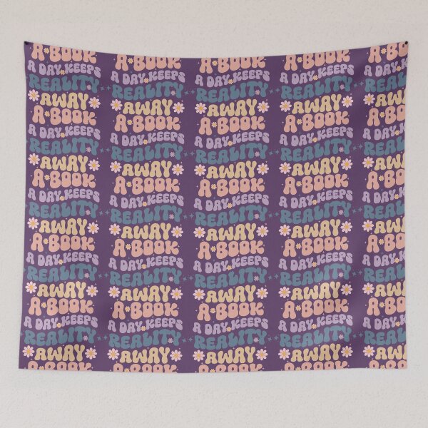 Item preview, A Book A Day Keeps Reality Away Groovy Librarian Teacher Book Lover  designed and sold by ArtMeetsPizza.
