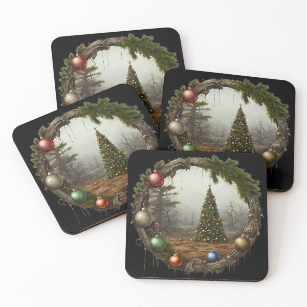 Item preview, Apocalyptic Decorated Christmas Tree, Amazing Atmosphere Colors Winter designed and sold by Aquillashop.