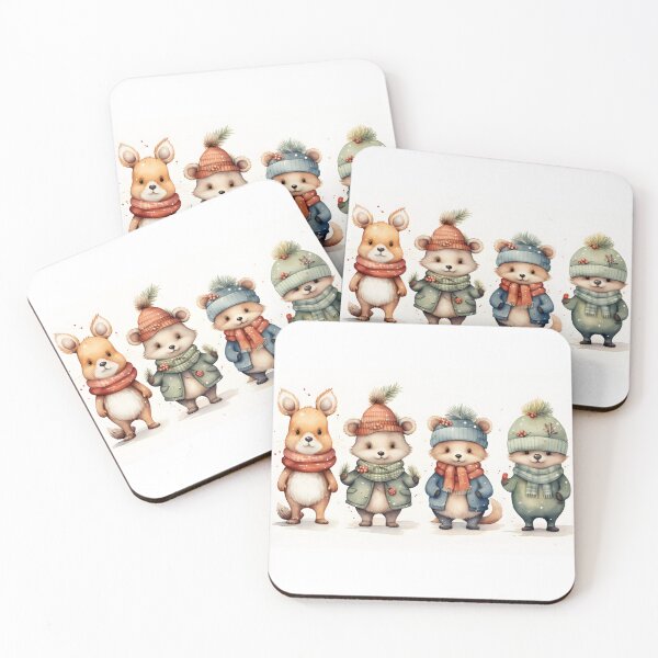 Item preview, Festive Winter Animals designed and sold by sstudioarts.