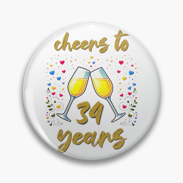 Item preview, Cheers to 34 years Anniversary Celebrating designed and sold by 4TeeToo.