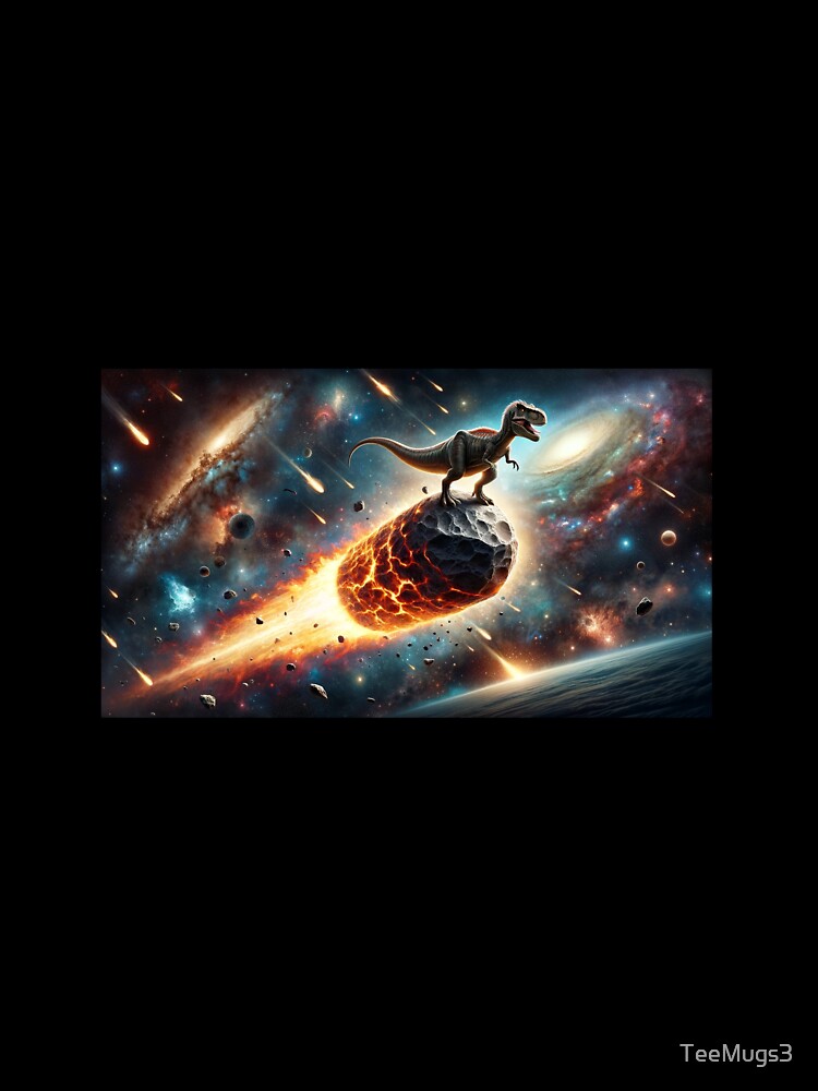 Thumbnail 7 of 7, Oversized T-Shirt, Dinosaur Riding a Meteor designed and sold by TeeMugs3.