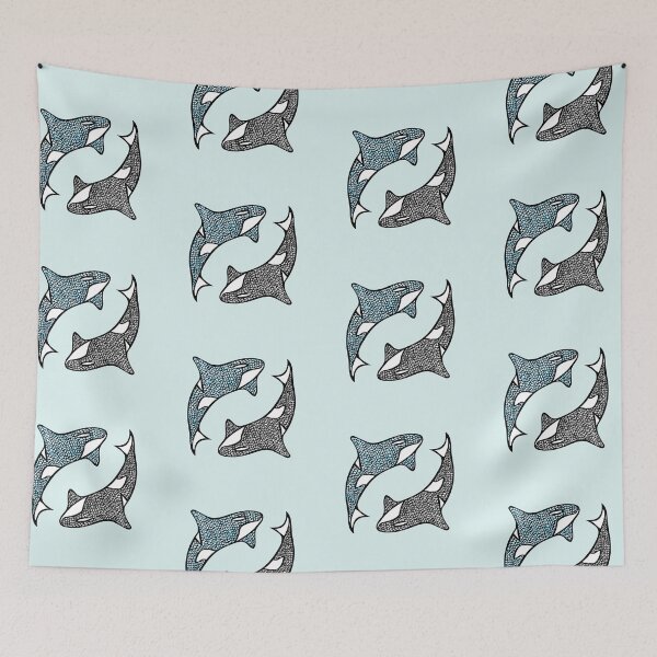 Item preview, Orcas Yin and Yang Save Me Whale Illustration designed and sold by LittleHCreative.