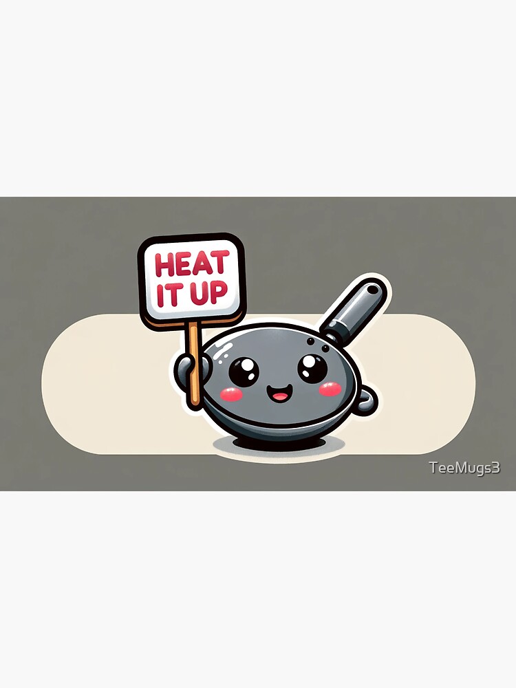 Thumbnail 3 of 3, Sticker, Cute Wok Says 'Heat it Up' designed and sold by TeeMugs3.