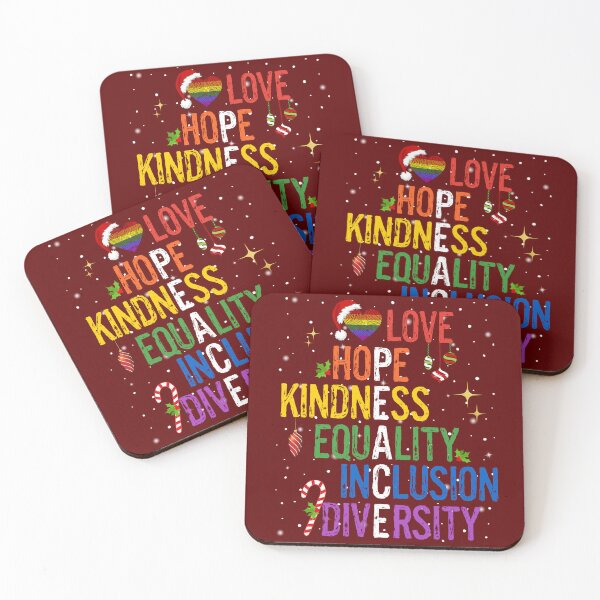 Item preview, Gay Christmas Love Hope Kindness Equality Inclusion Diversity Peace LGBTQ designed and sold by egonline.