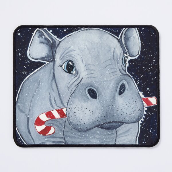 Item preview, A Candy Cane Loving Baby Hippopotamus for Christmas! designed and sold by Ivy Uttaro.