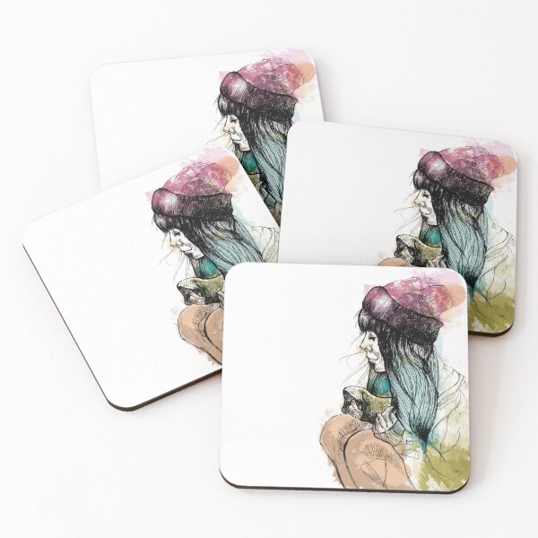 Item preview, Mint hair girl with a hat on thinking about You designed and sold by lechicka.