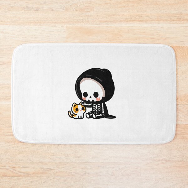 Item preview, Cute skeleton with orange kitty designed and sold by Wxjtecki.