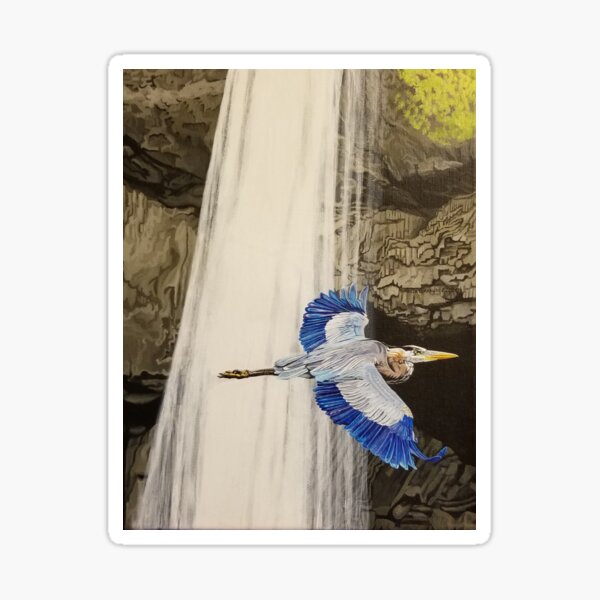 Heron at Latourell Falls Oregon Sticker