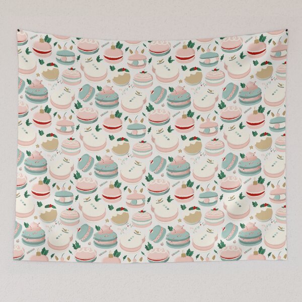 Item preview, Pink, blue and White Christmas Macarons designed and sold by OranelloDesigns.