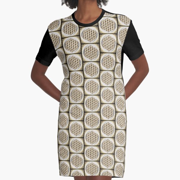 MAGICAL GOLD FLOWER OF LIFE Graphic T-Shirt Dress