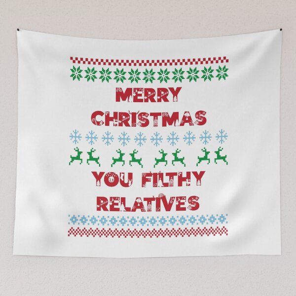 Item preview, Merry Christmas, You Filthy Relatives - Funny and Slightly Offensive Family Christmas (Red Text) designed and sold by Spiprinto.