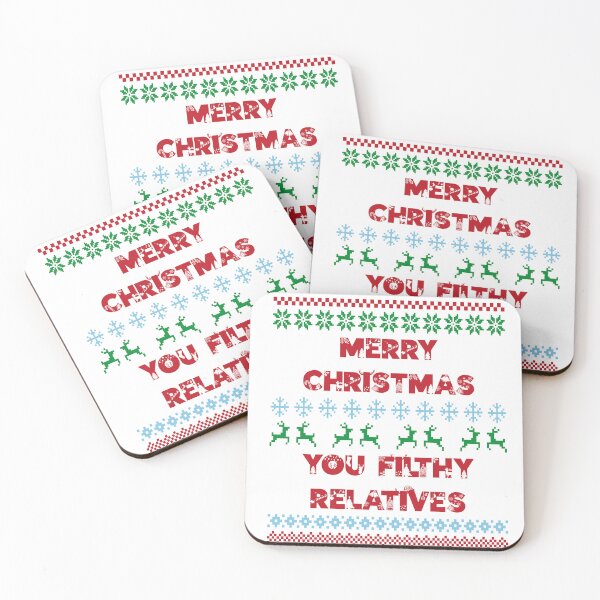 Item preview, Merry Christmas, You Filthy Relatives - Funny and Slightly Offensive Family Christmas (Red Text) designed and sold by Spiprinto.